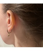 Серьги из медицинской стали с круглым цирконием позолоченные
