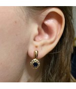 Серьги позолоченные из медицинской стали с синим цирконием