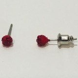 Серьги Мелисса гвоздики маленькие из медицинской стали с красными цирконами