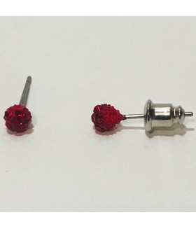Серьги Мелисса гвоздики маленькие из медицинской стали с красными цирконами