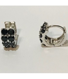 Серьги конго из медицинской стали с черным цирконом