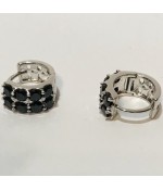 Серьги конго из медицинской стали с черным цирконом