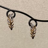 Серьги позолоченные из медицинской стали с цирконом