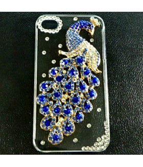 Чехол для iPhone (айфон) 4/4s прозрачный с павлином