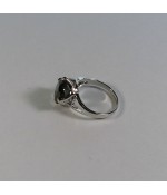 Кольцо из стали с черным цирконом 