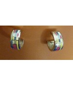 Серьги гвоздики с эмалью цветные