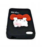 Чехол для iPhone (айфон) 4/4s силиконовый Хелло Китти черный