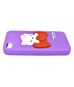 Чехол для iPhone (айфон) 4/4s силиконовый Китти сиреневый