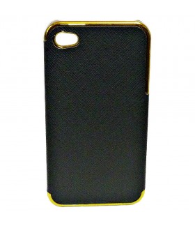 Чехол для iPhone (айфон) 4/4s кожаный черный